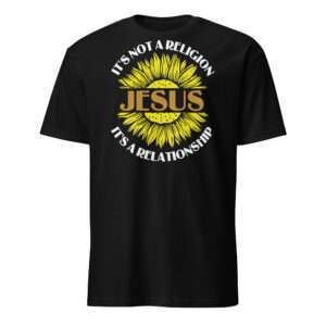 Christian shirts for women with a sunflowers and the word Jesus Short-Sleeve Unisex T-Shirt