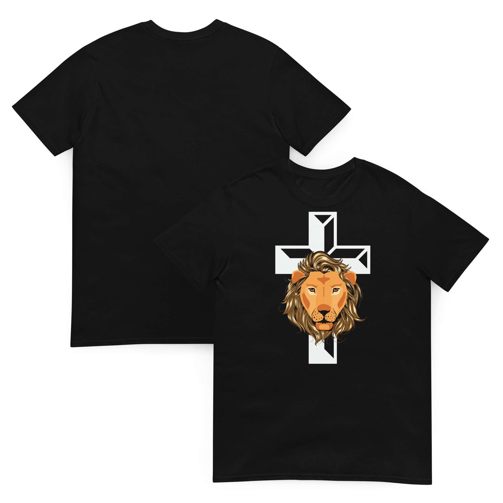 Birthday gift christian shirts for man with cross and lion Short-Sleeve Unisex T-Shirt - Image 3