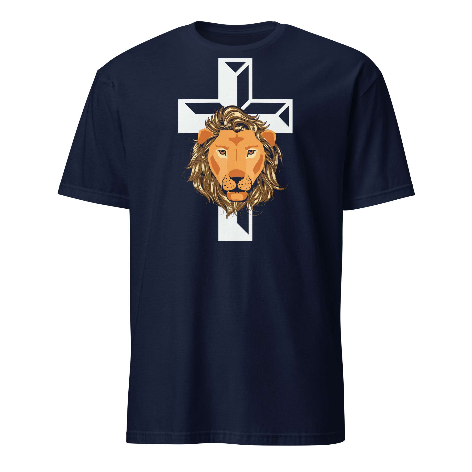 Birthday gift christian shirts for man with cross and lion Short-Sleeve Unisex T-Shirt - Image 4