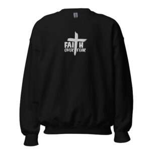 Embroidered faith over fear sweatshirt for mom birthday gift Unisex Sweatshirt