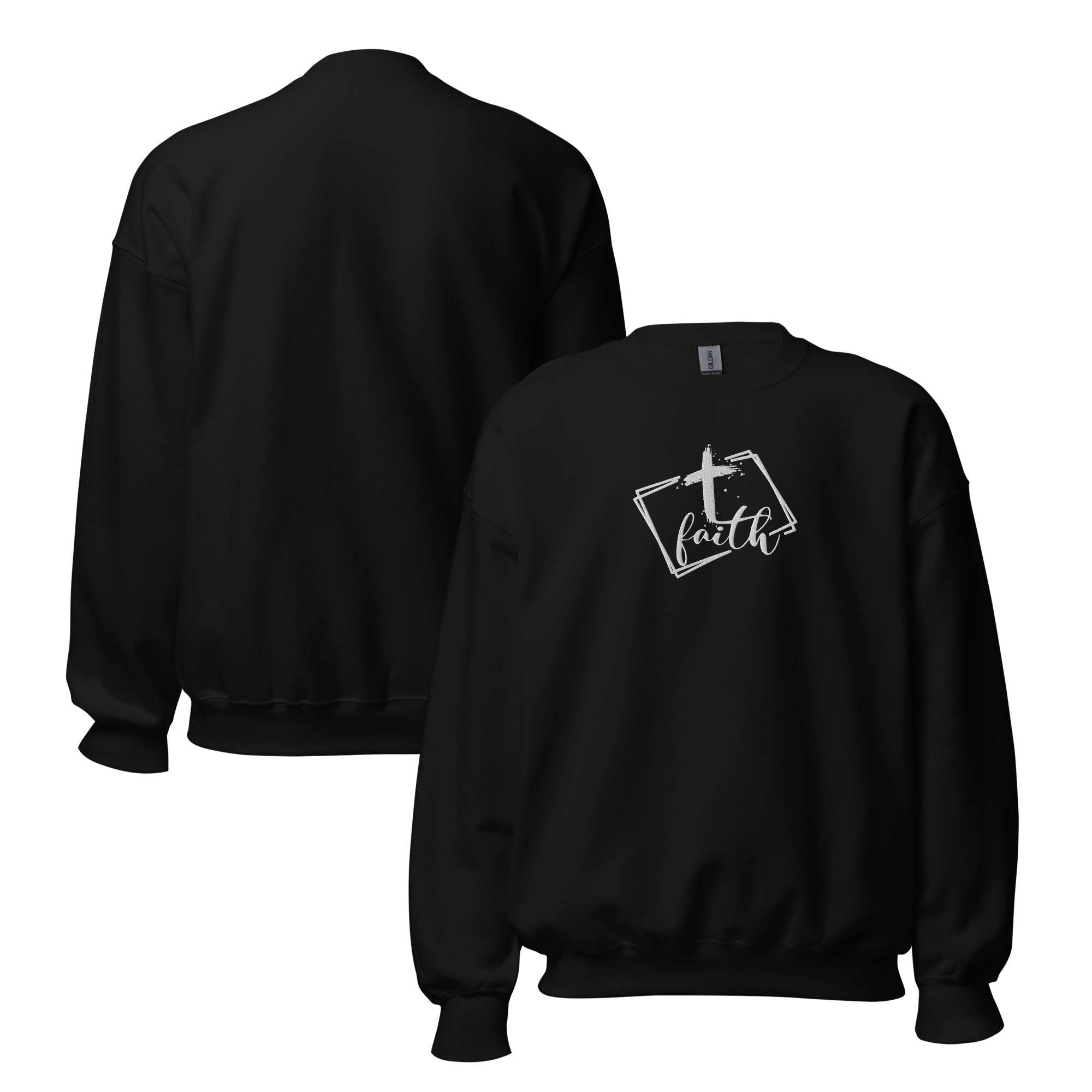 Christian embroidered sweatshirt for women with the text faith Unisex Sweatshirt - Image 3