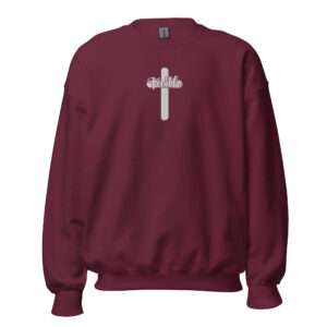 Christian embroidered sweatshirt for mom birthday gift with the text faith and a cross Unisex Sweatshirt
