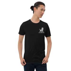 Embroidery t shirts for man gift with a white color Lion left chest Short-Sleeve Unisex T-Shirt
