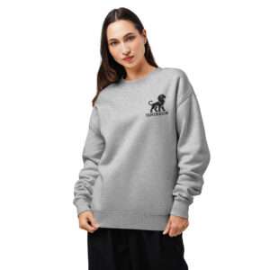 Embroidered sweatshirt for women birthday gift with a black color Lion Unisex relax crew neck sweatshirt